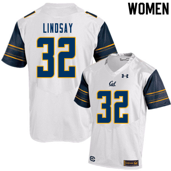 Women #32 JJ Lindsay Cal Bears College Football Jerseys Sale-White - Click Image to Close